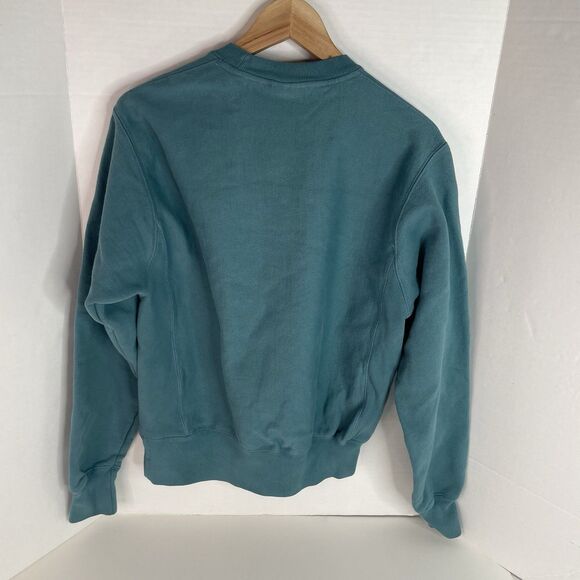 Champion Reverse Weave Crewneck Sweatshirt, Small, Teal, Logo, - Picture 3 of 8